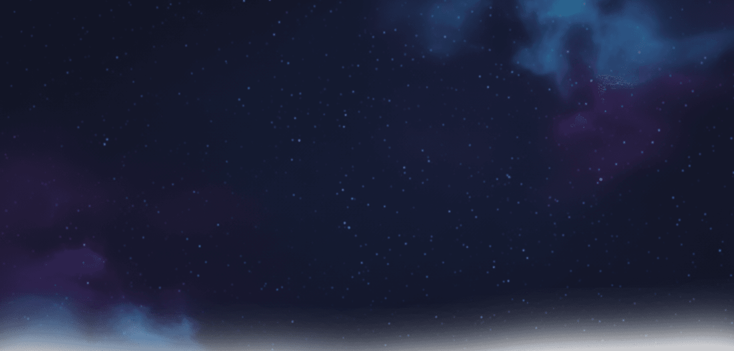 A mystical, glowing fantasy landscape at night.